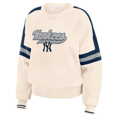 New York Yankees WEAR by Erin Andrews Women's Stripe Pullover Sweater - MLB