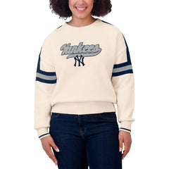 New York Yankees WEAR by Erin Andrews Women's Stripe Pullover Sweater - MLB