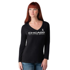 Chicago White Sox G-III 4Her by Carl Banks Women's Post Season Long Sleeve V-Neck T-Shirt - MLB
