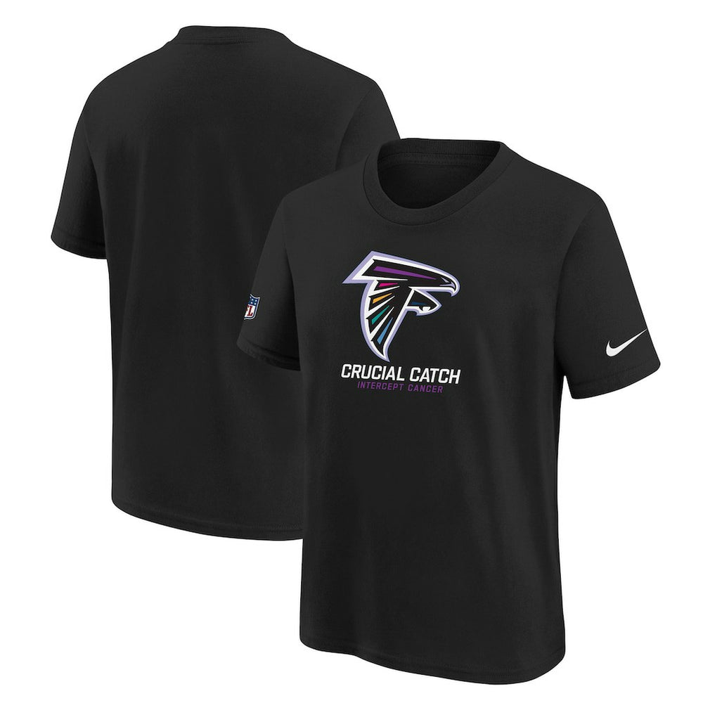 Atlanta Falcons Youth 2024 NFL Crucial Catch T-Shirt Black | Nike for Sale
