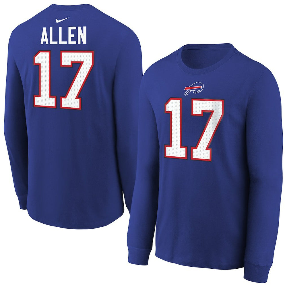 Josh Allen Buffalo Bills Youth Player Name & Number Long Sleeve T-Shirt Royal | Nike for Sale