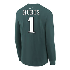 Jalen Hurts Philadelphia Eagles Youth Player Name & Number Long Sleeve T-Shirt Midnight Green | Nike for Sale