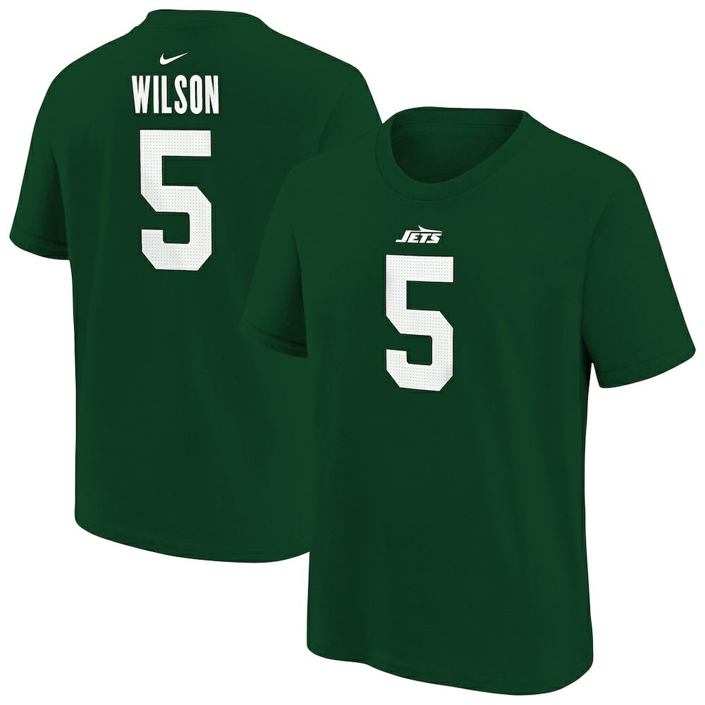 Garrett Wilson New York Jets Youth Player Name & Number T-Shirt Green | Nike for Sale