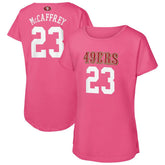 Christian McCaffrey San Francisco 49ers Girls Youth Player Name & Number T-Shirt Pink | NFL