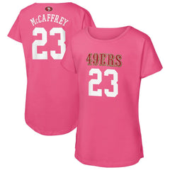 Christian McCaffrey San Francisco 49ers Girls Youth Player Name & Number T-Shirt Pink | NFL