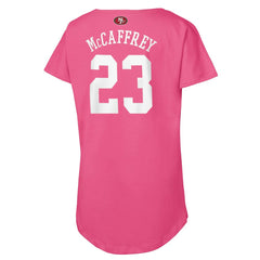 Christian McCaffrey San Francisco 49ers Girls Youth Player Name & Number T-Shirt Pink | NFL