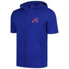 Atlanta Braves Levelwear Recruit Short Sleeve Full-Zip Hoodie - MLB