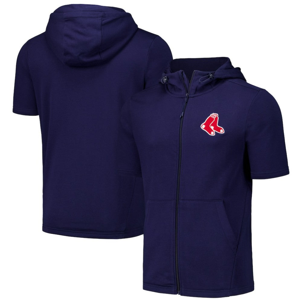 Boston Red Sox Levelwear Recruit Short Sleeve Full-Zip Hoodie - MLB