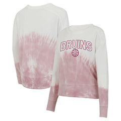 Boston Bruins Concepts Sport Women's Orchard Tie-Dye Long Sleeve Top - Pink/White - NHL