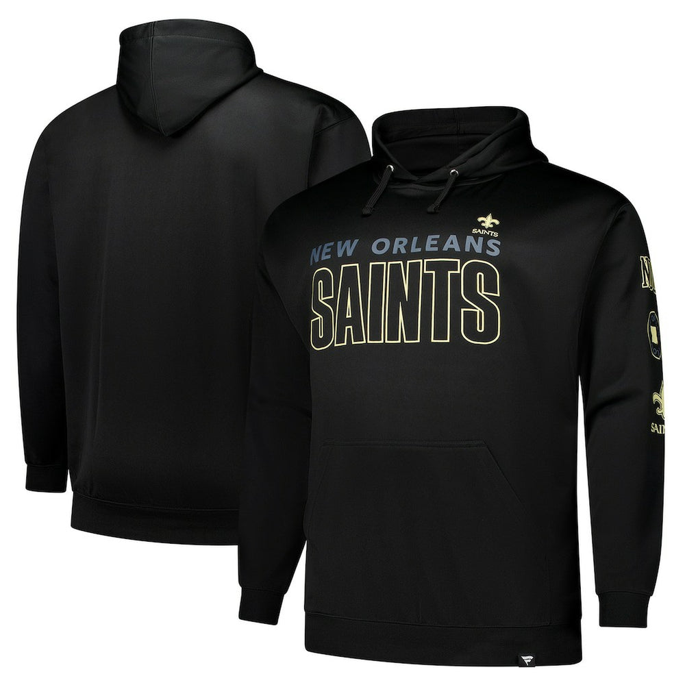 New Orleans Saints Big & Tall Fleece Pullover Hoodie Black | Fanatics