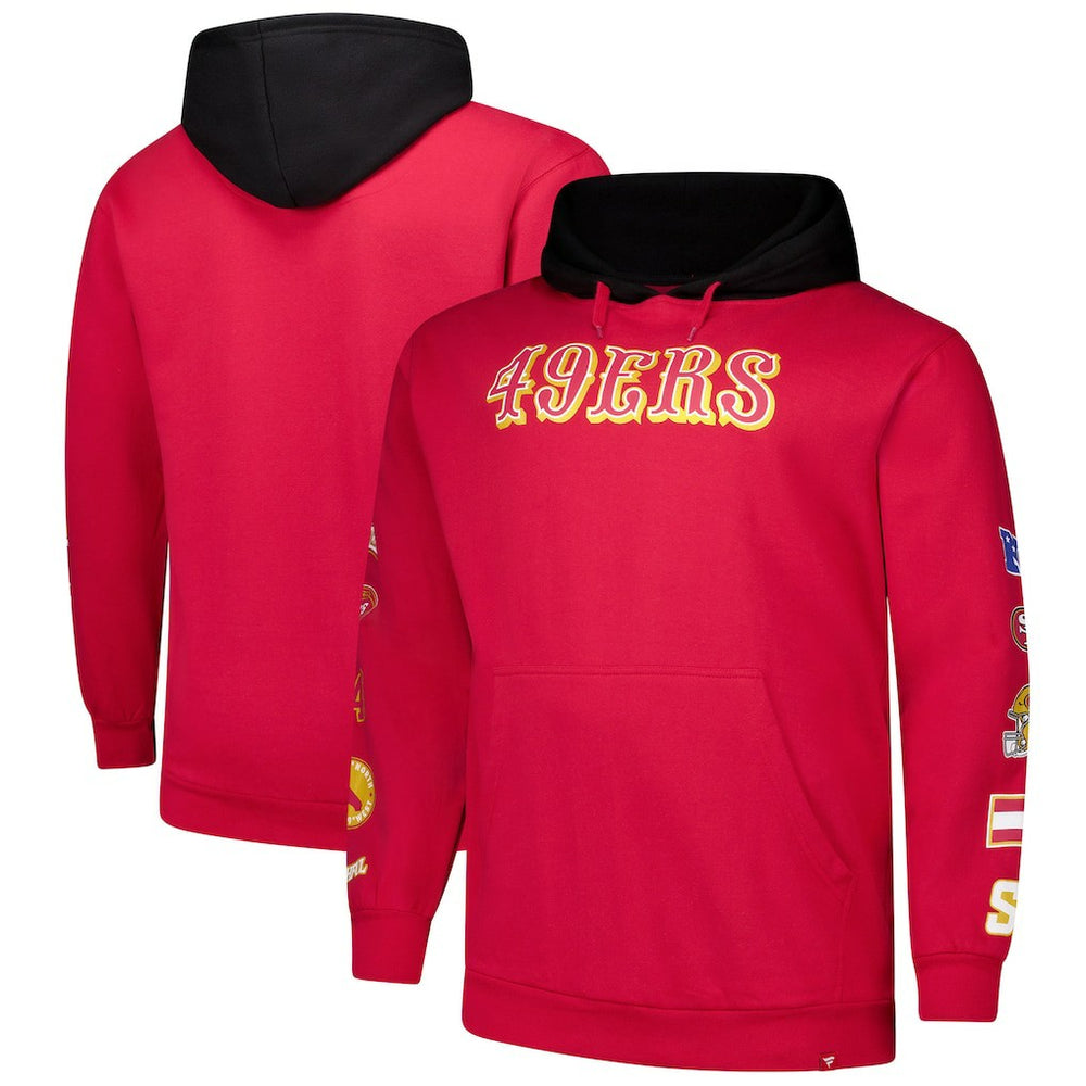 San Francisco 49ers Big & Tall Patched Out Pullover Hoodie Scarlet | Fanatics