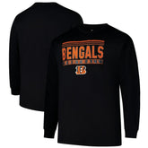 Cincinnati Bengals Profile Big & Tall Pop Long Sleeve T-Shirt Black | NFL