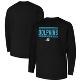 Miami Dolphins Profile Big & Tall Pop Long Sleeve T-Shirt Black | NFL