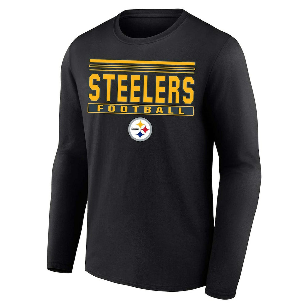 Pittsburgh Steelers Profile Big & Tall Pop Long Sleeve T-Shirt Black | NFL