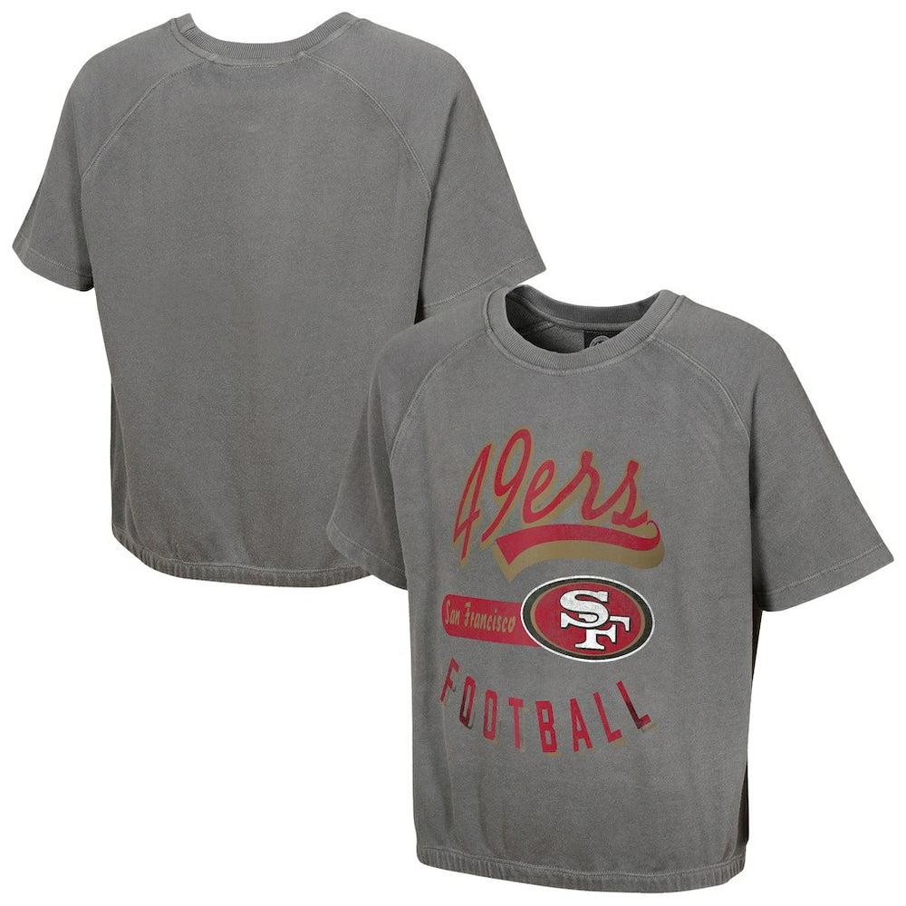 San Francisco 49ers Women's Mineral Wash Short Sleeve Top Gray | NFL