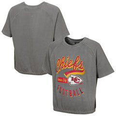 Kansas City Chiefs Women's Mineral Wash Short Sleeve Top Gray | NFL