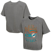 Miami Dolphins Women's Mineral Wash Short Sleeve Top Gray | NFL