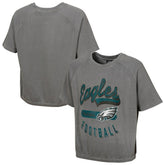 Philadelphia Eagles Women's Mineral Wash Short Sleeve Top Gray | NFL