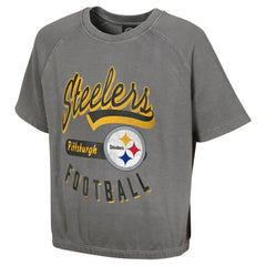 Pittsburgh Steelers Women's Mineral Wash Short Sleeve Top Gray | NFL