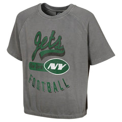 New York Jets Women's Mineral Wash Short Sleeve Top Gray | NFL