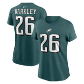 Saquon Barkley Philadelphia Eagles Women's Player Name & Number T-Shirt Midnight Green | Nike for Sale