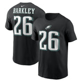 Saquon Barkley Philadelphia Eagles Player Name & Number T-Shirt Black | Nike for Sale