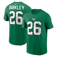Saquon Barkley Philadelphia Eagles Player Name & Number T-Shirt Kelly Green | Nike for Sale