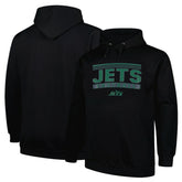 New York Jets Big & Tall Pop Pullover Hoodie Black | Fanatics