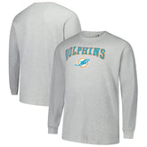 Miami Dolphins Big & Tall Thermal Long Sleeve T-Shirt Heather Gray | Fanatics
