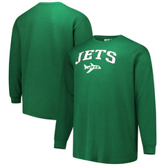 New York Jets Big & Tall Throwback Thermal Long Sleeve T-Shirt Kelly Green | Fanatics