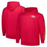 San Francisco 49ers Big & Tall Sleeve Hit Full-Zip Hoodie Scarlet | Fanatics
