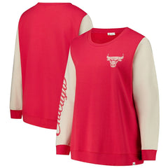 Chicago Bulls '47 Women's Plus Size Oversized Rise Andie Pullover Sweatshirt Red - NBA