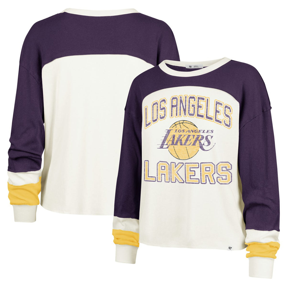 Los Angeles Lakers '47 Women's Curve Raglan Long Sleeve T-Shirt Cream - NBA