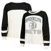 Brooklyn Nets '47 Women's Curve Raglan Long Sleeve T-Shirt Cream - NBA