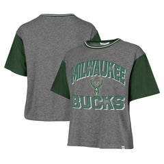 Milwaukee Bucks '47 Women's Rise Clubhouse Ziggy Color Block T-Shirt Gray - NBA