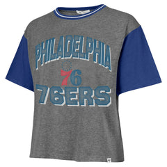 Philadelphia 76ers '47 Women's Rise Clubhouse Ziggy Color Block T-Shirt Gray - NBA