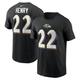 Derrick Henry Baltimore Ravens Player Name & Number T-Shirt Black | Nike for Sale