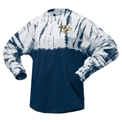 Nashville Predators Spirit Jersey Unisex Crystal Half Dye Long Sleeve T-Shirt - Navy - NHL