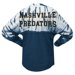 Nashville Predators Spirit Jersey Unisex Crystal Half Dye Long Sleeve T-Shirt - Navy - NHL