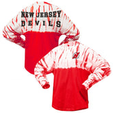 New Jersey Devils Spirit Jersey Unisex Crystal Half Dye Long Sleeve T-Shirt - Red - NHL
