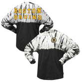 Boston Bruins Spirit Jersey Unisex Crystal Half Dye Long Sleeve T-Shirt - Black - NHL