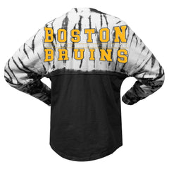 Boston Bruins Spirit Jersey Unisex Crystal Half Dye Long Sleeve T-Shirt - Black - NHL