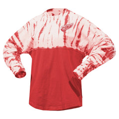 Detroit Red Wings Spirit Jersey Unisex Crystal Half Dye Long Sleeve T-Shirt - Red - NHL