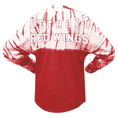 Detroit Red Wings Spirit Jersey Unisex Crystal Half Dye Long Sleeve T-Shirt - Red - NHL