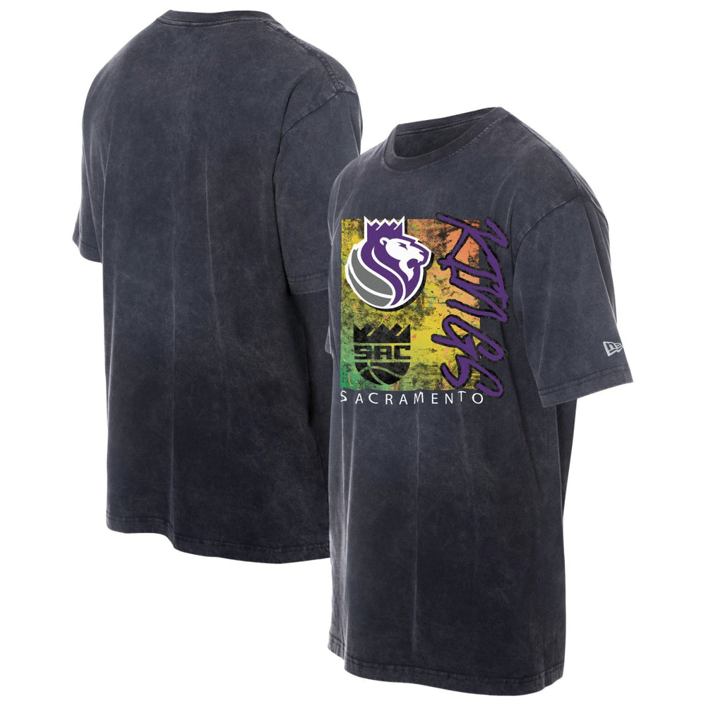Sacramento Kings Distressed Sport Classics Enzyme Washed T-Shirt Black - NBA