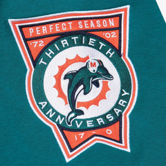 Miami Dolphins All Over 4.0 Vintage Logo Pullover Sweatshirt Heather Gray | Mitchell & Ness