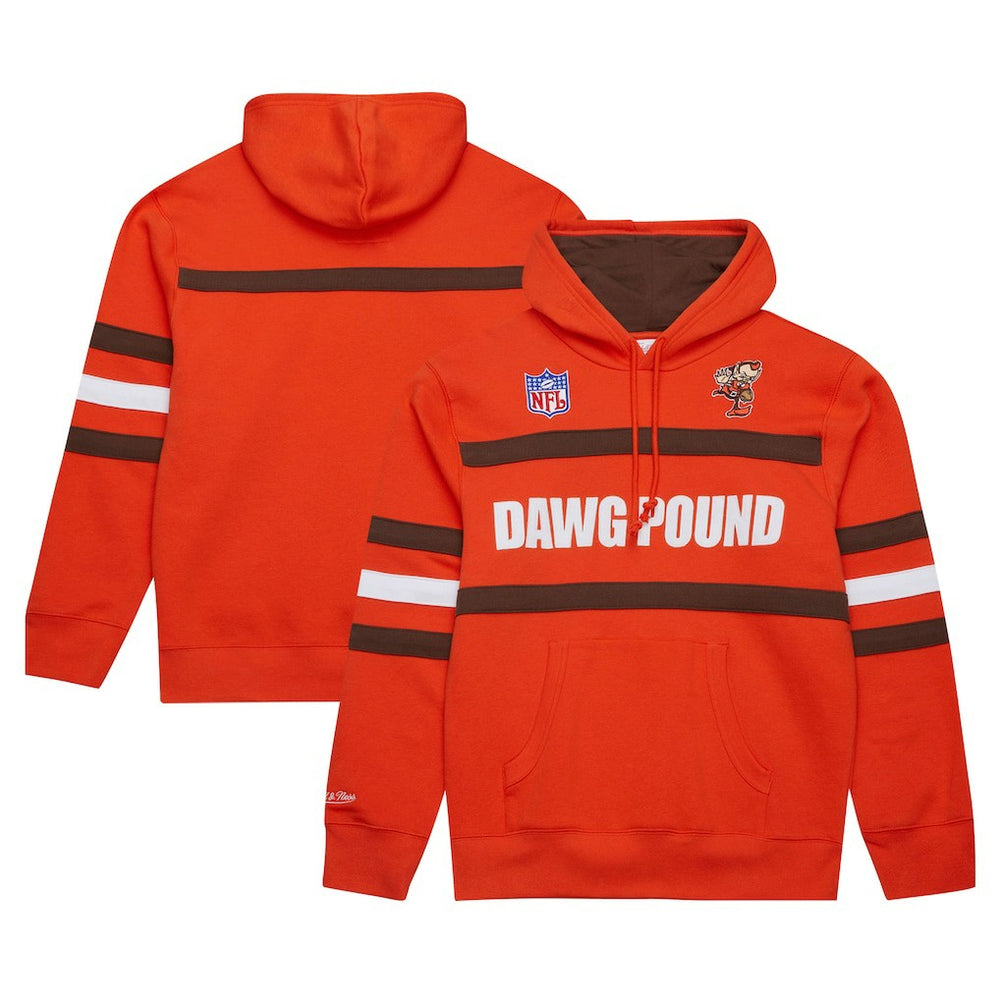 Cleveland Browns Vintage Logo Head Coach Fleece Pullover Hoodie Orange | NFL