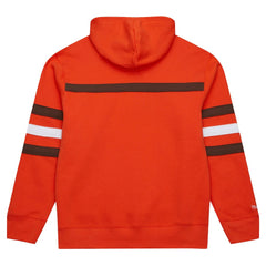 Cleveland Browns Vintage Logo Head Coach Fleece Pullover Hoodie Orange | NFL