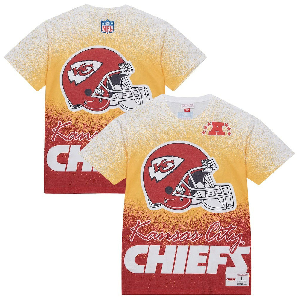Kansas City Chiefs Team Burst Vintage Logo T-Shirt White | Mitchell & Ness