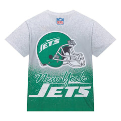 New York Jets Team Burst Vintage Logo T-Shirt White | Mitchell & Ness
